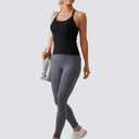 MathCat Workout Tank Tops for Women with Built in Bra, Sleeveless Gym Tops Seamless Racerback Athletic Yoga Shirts (Black, S)