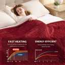 Homemate Heated Blanket Electric Red Throw - 50"x60" Heating Blanket Throw 1/2/4/6/8 Hours Auto-Off 10 Heat Levels Over-Heat Protection Soft Flannel Sherpa ETL Certification 