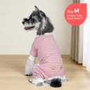 KYEESE Dog Pajamas Soft Striped Pet Jumpsuit Lightweight Doggie Jammies 4 Legs Dog Clothes Stretchable Pajamas Breathable Cozy Outfit Comfortable Onesie Sleepwear for Dogs, Pink Striped, Large