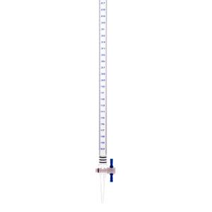 EISCO 25mL Acrylic Burette - Class B - 0.1mL Blue Graduations - with PTFE Key Stopcock