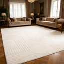 8x10 Beige Solid Color Area Rugs, Large Washable Living Room Rug