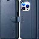 TUCCH Wallet Case for iPhone 13 Pro, [RFID Blocking] PU Leather Stand Folio Magnetic Card Slot Flip Cover with [TPU Protective Interior Case] Compatible with iPhone 13 Pro 6.1", Dark Blue
