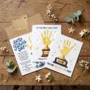 3 x Fathers Day Crafts from Kids - Custom Handprint Set 3, Personalized Best Dads Ever Handprint Kit Family Handprint Craft Keepsake Personalized Fathers Day Dad Gifts from Kids Daughter Son for New Dad