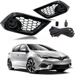 Fog Lights Clear Lens For 2016 Scion iM/ 2017-2018 Toyota Corolla iM | H11 12V 55W Halogen Bulb Front Driving Lamps |Switch and Wiring Kit |81220-06070;81220-0D041 (Clear Lens)