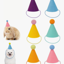 Mini Party Hats for Stuffed Animals, Birthday Party Cone Hats Dolls Dog Cat Rabbit Puppies Assorted Animal Birthday, 5 Pcs