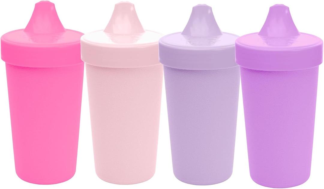 Re-Play Spill-Proof Sippy Cups for Toddlers - Kids Reusable 10 Oz Set of 4, Dishwasher & Microwave Safe, Made in USA, Princess
