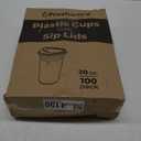 Freshware Clear Plastic Cups with Strawless Sip Lids [100 Cups - 20 oz] Disposable Tumblers for Iced Coffee, Smoothie, Milkshake, Cold Drinks