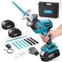 SEESII Reciprocating Saw Cordless, Variable Speed 3500 RPM Brushless Motor with 6 Saw Blades, 2 x 4.0Ah Batteries, LED Light, Tool‑Free Blade Change, Portable for Wood PVC Cutting