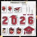Large 11 PCS Graduation Yard Signs, Class of 2026 Congrats Grad Outdoor Lawn Yard Sign with Stakes, Graduate Yard Decorations for College High School Party, Black and Red