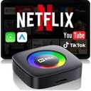 Wireless Carplay Adapter for iPhone Ai Magic Box with Netflix/YouTube Supports TF/Card Dongle Plug and Play Easy Setup Carplay & Android Auto Video Entertainment for iOS 10+ Radio Accessories