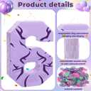 Sosation Number 6 Pinata with Kpop Theme Tattoo Design 15.7" H Purple Pinata with Stick Blindfold Confetti for Kpop Theme Party Birthday Anniversary Party Decorations Supplies