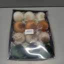 Christmas Tree Ornaments Set Velvet Balls, 12pcs Shatterproof Christmas Bulbs Ornaments for Xmas Tree Decorative Hanging, Vintage Flocked Decoration, 78mm, 3.15 in, Multicolor Green Brown Neutral