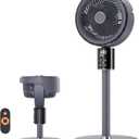 100ft CirculAir Oscillating Standing Fan for Bedroom, Quiet Pedestal Floor Fan with 17"-37.8" Adjustable Height, AC Motor, Ultra Quiet 36-50dB, Touch & Remote Control, 3 Speeds, 12H Timer