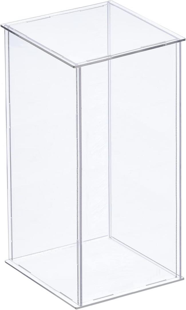 MECCANIXITY Acrylic Display Case Plastic Box Clear Assemble Dustproof Showcase 4.3x4.3x8 Inch for Collectibles Items