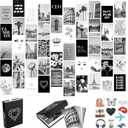 Artivo Black White Aesthetic Picture for Wall Collage 50 set 4x6, City Chic Wall Decor for Teen Girls, Aesthetic Posters, Black Collage Pictures, College Dorm Room Decor, Photo Collection