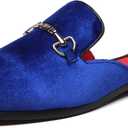 YYQL Mens Slippers with Arch Support Embroidered Leather Sandals for Men Slip On House Shoes with Indoor Outdoor Anti-Skid Rubber Sole Size 7-13