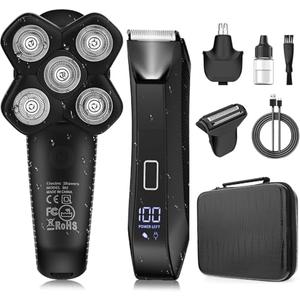 Manscape Body and Ball Trimmer for Men, Bald Head & Body Shaver, Mens Grooming Kits Pubic Groin Hair Trimmer, Body Groomer Electric Razors for Smooth Shaving, IPX7 Waterproof