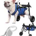 Dog Wheelchair for Back Legs XS with Pet Traction Rope, Small Dog Wheelchair for Cats & Toy Breeds, Adjustable Hind Leg Mobility Aid, Lightweight Pet Wheel Chair Cart