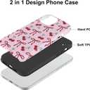 MZELQ Magnetic for iPhone 15 Case, Pink Cherry Bow Red Pattern [Compatible with Magsafe Charging] 2 in 1 Matte Shockproof Protection Hard Phone Cover for Girls Women