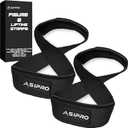 Figure 8 Lifting Straps Gym Padded for Men & Women Gym Deadlift Strap for Weightlifting, Strongman, & Cross Training Heavy Duty Lifting Strap Figure 8 Straps (Medium, Black)