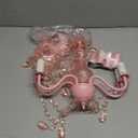 LaLuLa Mini Chandelier with Acrylic Crystals Pink Chandelier 4 Light Modern Chandeliers for Bedroom and Girls Room