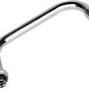 KWODE 6" Add-on Swivel Spout Replacement Part for Commercial Kitchen Sink Faucet with M25*1.25mm Ends, Short Swing Nozzle Chrome Polished