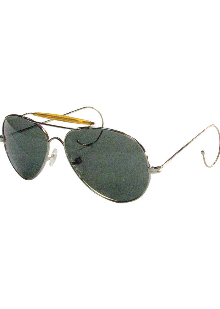 Rothco Aviator Air Force Style 58MM Sunglasses with Case, Green Lenses