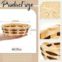Sintuff 60 Pack Woven Basket Round Bamboo Gift Baskets, Wicker Berry Bread Fruit Basket Food Storage Serving Baskets for Picnic Kitchen, Restaurant, Centerpiece Display, Party, Wedding (Small)