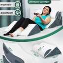 Lunix LX5 4-Piece Support for Shoulder & Upper Body Rest, Orthopedic Bed Wedge Pillow Set, Elevated Memory Foam for Post-Op Recovery & Sleep Comfort, Arctic Navy