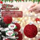 Jenaai 15 Pcs Neutral Christmas Ornaments Balls Bulk 3.15 Inch Yarn Rustic Farmhouse Christmas Tree Ball Ornament Boho Handmade Xmas Hanging Decoration for Tree Party Holiday Decoration(Burgundy Red)