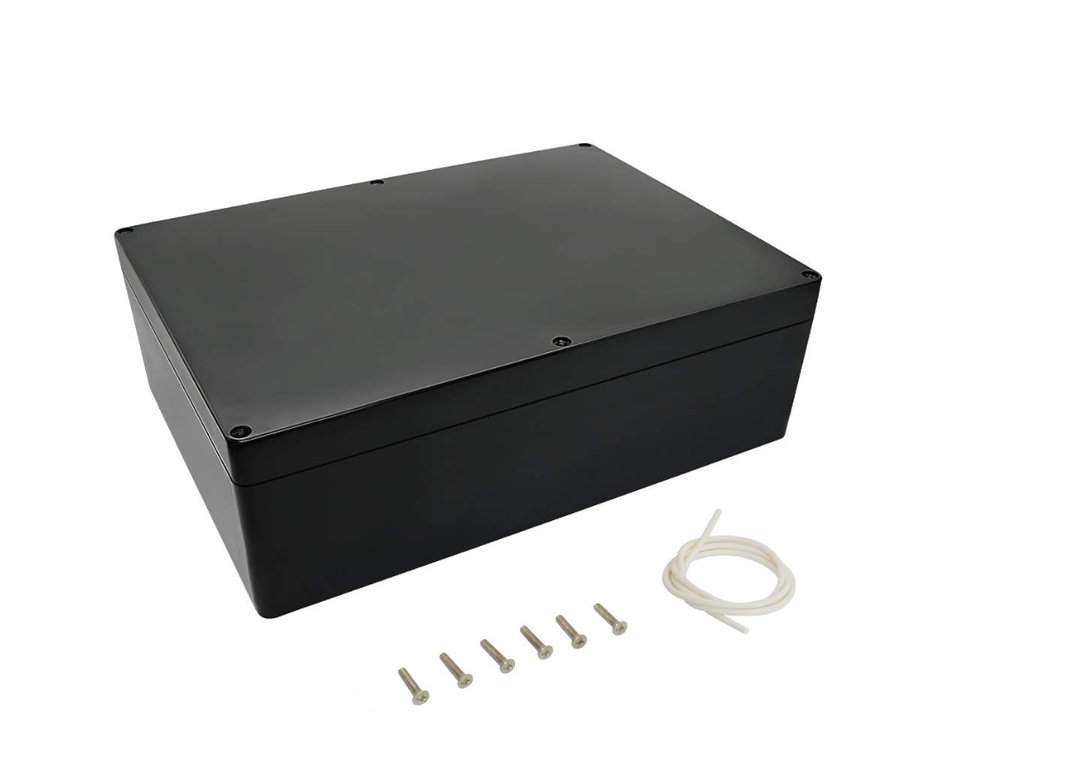 LeMotech Project Box ABS Plastic IP65 Waterproof Dustproof Electrical Junction Box Outdoor Enclosure for Electronics Black 11.41" x 8.26" x 3.93" (290 x 210 x 100mm)