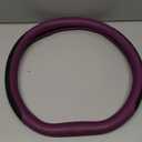 SEG Direct D Shaped Steering Wheel Cover for 14.5-15 inch Flat Bottom Wheels, Breathable Perforated Microfiber Leather, Anti-Slip Grip, Universal Fit for Cars & SUVs, Black and Dawn Purple