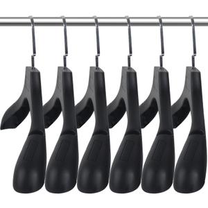 DEDU Suit Hangers for Men 50 Pack, Extra Wide Suit Hanger Non Slip Width 17.7", Thick Plastic Coat Hangers Black with Metal Hook