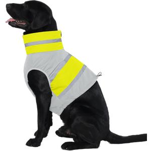 Dog Safety Reflective Vest, Pet Dog High Visibility Vest Safety Walking Costumes Glowing Jacket Lightweight Pet Night Safety Clothing Reflective Vest Zipper for Dogs, Medium