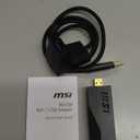 MSI BE6500 WiFi 7 USB Adapter - WLAN up to 2880 Mbps (6GHz, 5GHz, 2.4GHz Wireless), USB 3.2 Gen 1, MU-MIMO, 2X High-Gain Tri-Band Antennas, Beamforming, WPA3 - Cradle Included