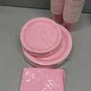 Oojami Light Pink Disposable Dinnerware Set 200 Piece Party Pack for 50 Guests with 9" Dinner Plates, 7" Dessert Plates, 9 oz Cups & 3-Ply Napkins for Weddings, Birthdays & Events