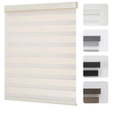 Joydeco Cordless Zebra Blinds for Windows, Dual Layer Light Control Window Blinds with Light-Proof Aluminum Cover, Free-Stop Roller Shades for Home & Office (Beige,35" W x 75" H)