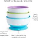 Munchkin Stay Put Suction Bowls for Baby and Toddler, 3 Pack, Blue/Green/Purple