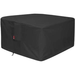 SheeChung Large 44'' Square Fire Pit Cover - Waterproof 600D Heavy Duty Square Patio Fire Pit Table Cover Black (44''L x 44''W x 24''H)-Fits 40",42",43",44"Firepit/Bowl Cover