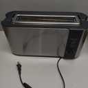 Elite Gourmet ECT3200 2-Slice, 1 Long Slot, Slim Toaster, Reheat, 6 Toast Settings, Defrost, Cancel Functions, Built-in Warming Rack, Extra Wide Slots for Bagels Waffles, Stainless Steel & Black