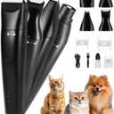 4 in 1 Dog Clippers, USB-C Rechargeable Dog Grooming Clipper Kit Nail Ginder with Two Speeds, Cordless Pet Cat Trimmer Shavers for Thick Hairs for Poodle, Small Pets
