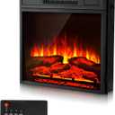 VEVOR Electric Fireplace Insert, 18 inch Recessed and Wall Mounted with Adjustable 3 Flame Brightness Levels & 24h Timer & Remote Control, Indoor Heater w/Overheat Protection, 5000BTU Black