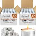 500 Pack Tealight Candles in Metal Cups - Clean, White Unscented Tealight Candles with 3 Hour Long Burning Time for Romantic Dinner, Weddings, Spa & Hotels