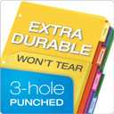 Oxford Binder Dividers with Pockets, 3 Pack, 5 Multicolor Tabs with Inserts, Pockets Expand 1/4", Flexible Lightweight Plastic Dividers for 3 Ring Binders