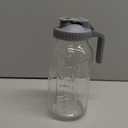 Glass Mason Jar Pitcher, 64 oz Wide Mouth Jug with Pour Spout Handle Lid for Cold Brew Coffee, Ice Beverage, Iced Juice, Lemonade, Sun Tea, Fruit Drinks Container (Gray)