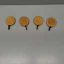 4 Pcs Boho Rattan Wall Towel Hooks Decorative Woven Hanging Holder Farmhouse Coat Rack Hooks Wood Coat Rack Wall Mount Vintage Decorative Hook for Hanging Coats(Round)