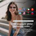 AI Smart Glasses, Powered By GPT, Support 165+ Languages Translation, Multi-Functional Translator, Noise Reduction & Photochromic Lenses, Unisex Bluetooth Glasses for Work/Travel/Study, Black-AI-UF11