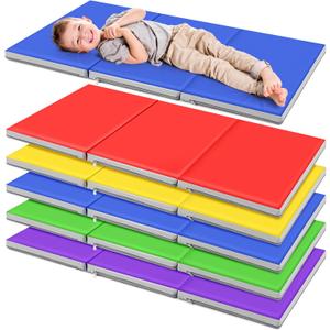 Wesiti 5 Pcs Kids Nap Mats for Preschool Daycare Bulk, Multicolor
1.37" Thick 3 Section Sleeping Mats for Toddler, Waterproof, Kindergarten Classroom Back to School Supplies, 47"L x 24" W