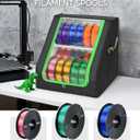 FANGSUN 3D Printer Filament Storage Box Holds Up to 21 Spools, 2-Tier Filament Rack and Organizer Box with Stable Trapezoid Frame and Pockets for 3D Printing Enthusiasts in Home, Studio, or Workshop
