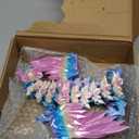 3D Printed Dragon - 18 inch Flying Dragon with Wings, XL Articulated Winged Crystal Fidget Toy, Home Decor, Birthday Gift, Desk Pet - Candy Color Rainbow